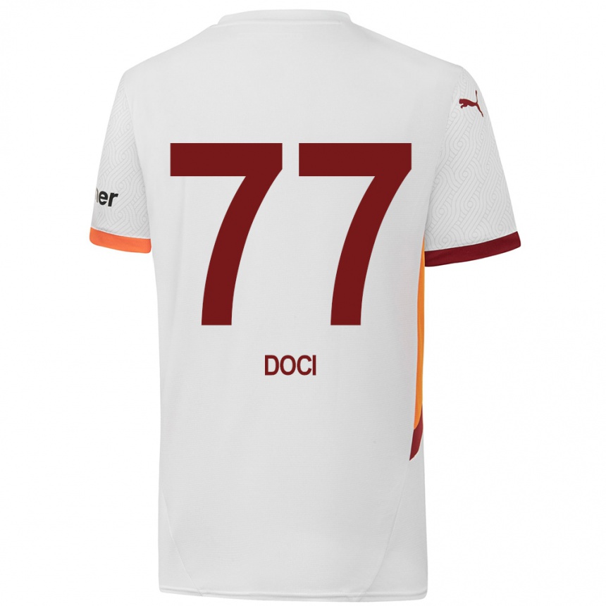 Niño Fútbol Camiseta Megi Doci #77 Blanco Amarillo Rojo 2ª Equipación 2024/25 México