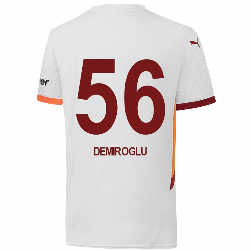 Niño Fútbol Camiseta Baran Demiroğlu #56 Blanco Amarillo Rojo 2ª Equipación 2024/25 México