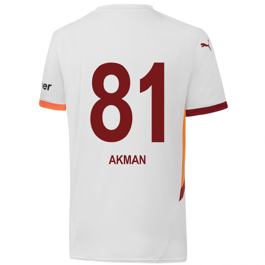 Niño Fútbol Camiseta Hamza Akman #81 Blanco Amarillo Rojo 2ª Equipación 2024/25 México