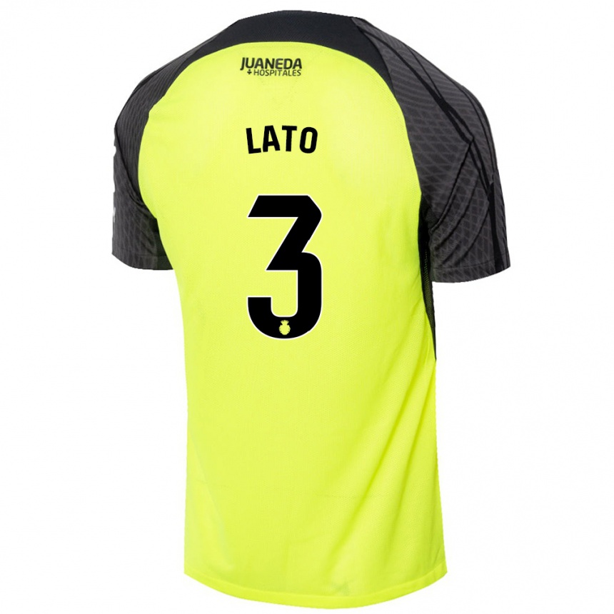 Niño Fútbol Camiseta Toni Lato #3 Verde Fluorescente Negro 2ª Equipación 2024/25 México