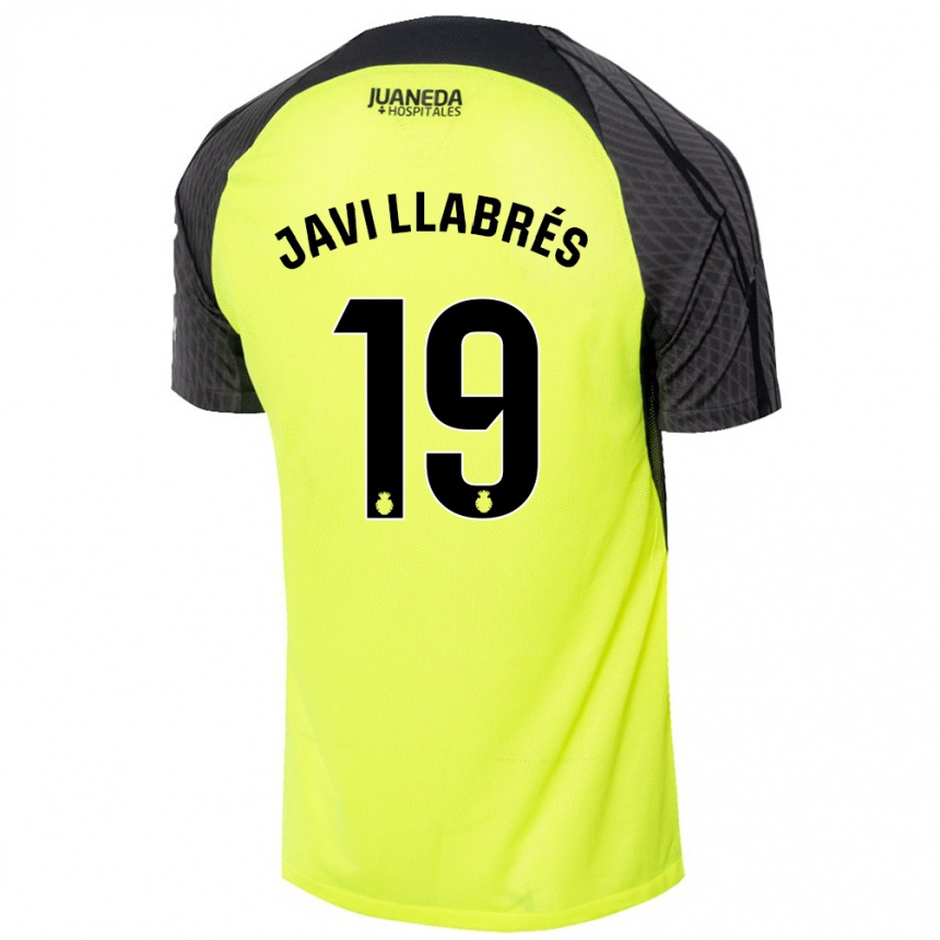 Niño Fútbol Camiseta Javi Llabrés #19 Verde Fluorescente Negro 2ª Equipación 2024/25 México