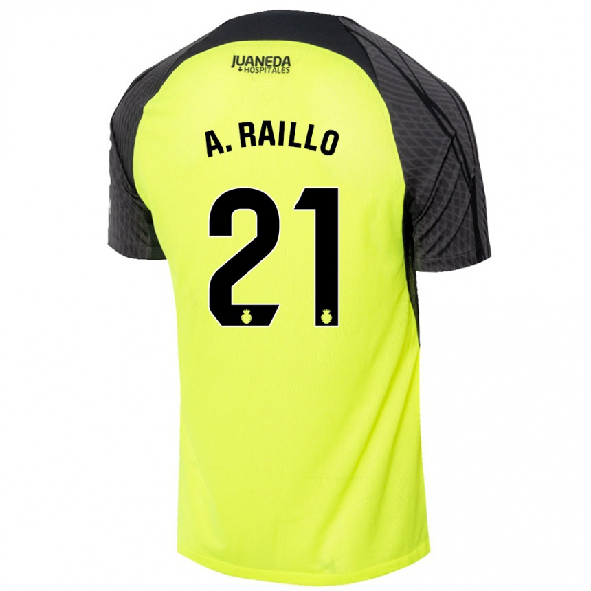 Niño Fútbol Camiseta Antonio Raíllo #21 Verde Fluorescente Negro 2ª Equipación 2024/25 México