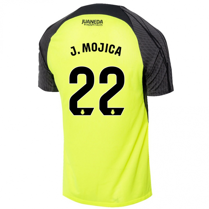 Niño Fútbol Camiseta Johan Mojica #22 Verde Fluorescente Negro 2ª Equipación 2024/25 México