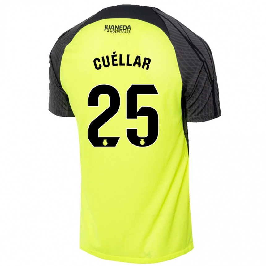 Niño Fútbol Camiseta Iván Cuéllar #25 Verde Fluorescente Negro 2ª Equipación 2024/25 México