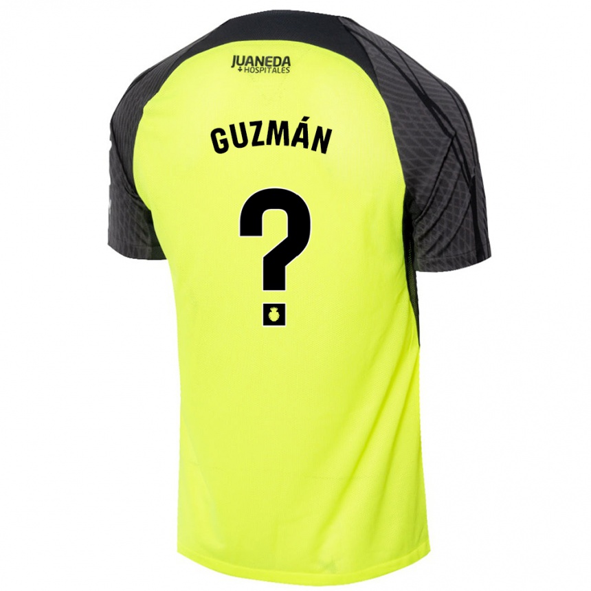 Niño Fútbol Camiseta Samuel Guzmán #0 Verde Fluorescente Negro 2ª Equipación 2024/25 México