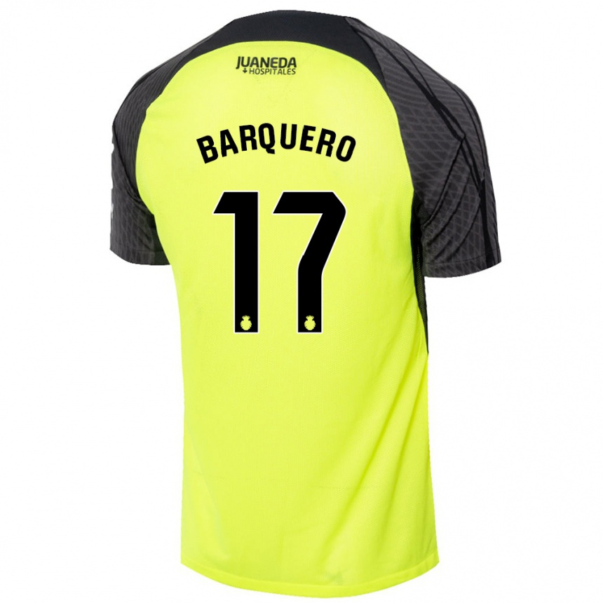 Niño Fútbol Camiseta Adrián Barquero #17 Verde Fluorescente Negro 2ª Equipación 2024/25 México