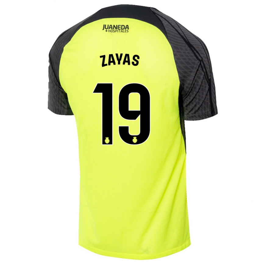 Niño Fútbol Camiseta Yosmel Zayas #19 Verde Fluorescente Negro 2ª Equipación 2024/25 México