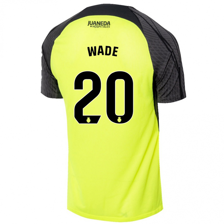 Niño Fútbol Camiseta Sebas Wade #20 Verde Fluorescente Negro 2ª Equipación 2024/25 México