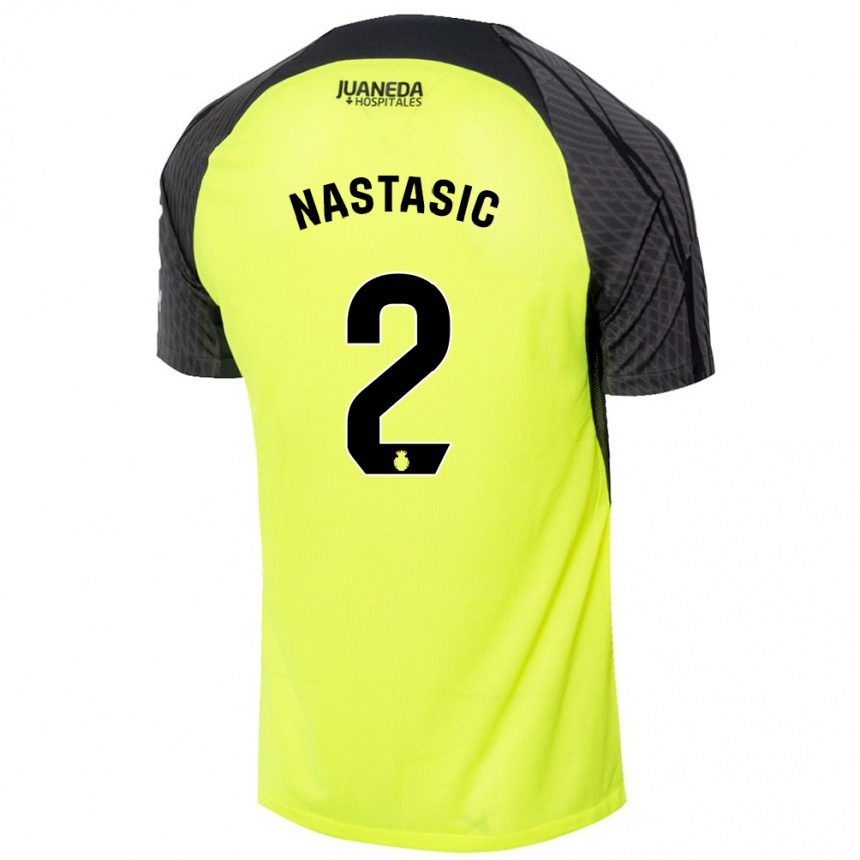 Niño Fútbol Camiseta Matija Nastasic #2 Verde Fluorescente Negro 2ª Equipación 2024/25 México