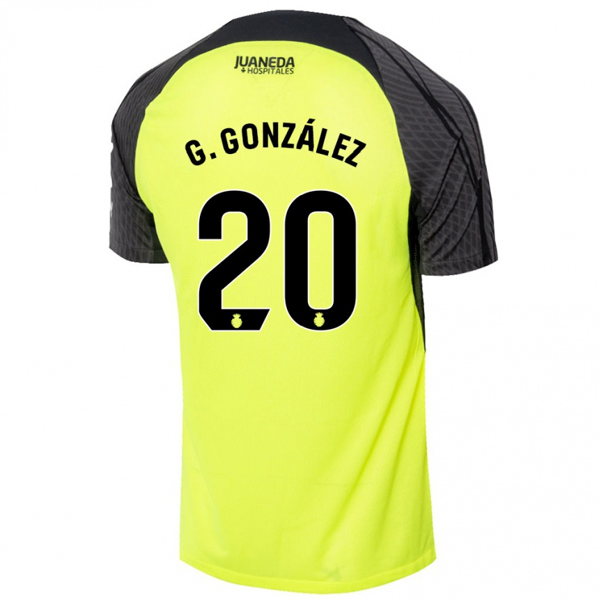 Niño Fútbol Camiseta Giovanni González #20 Verde Fluorescente Negro 2ª Equipación 2024/25 México