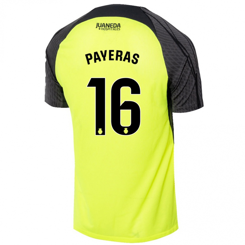 Niño Fútbol Camiseta Martí Payeras #16 Verde Fluorescente Negro 2ª Equipación 2024/25 México