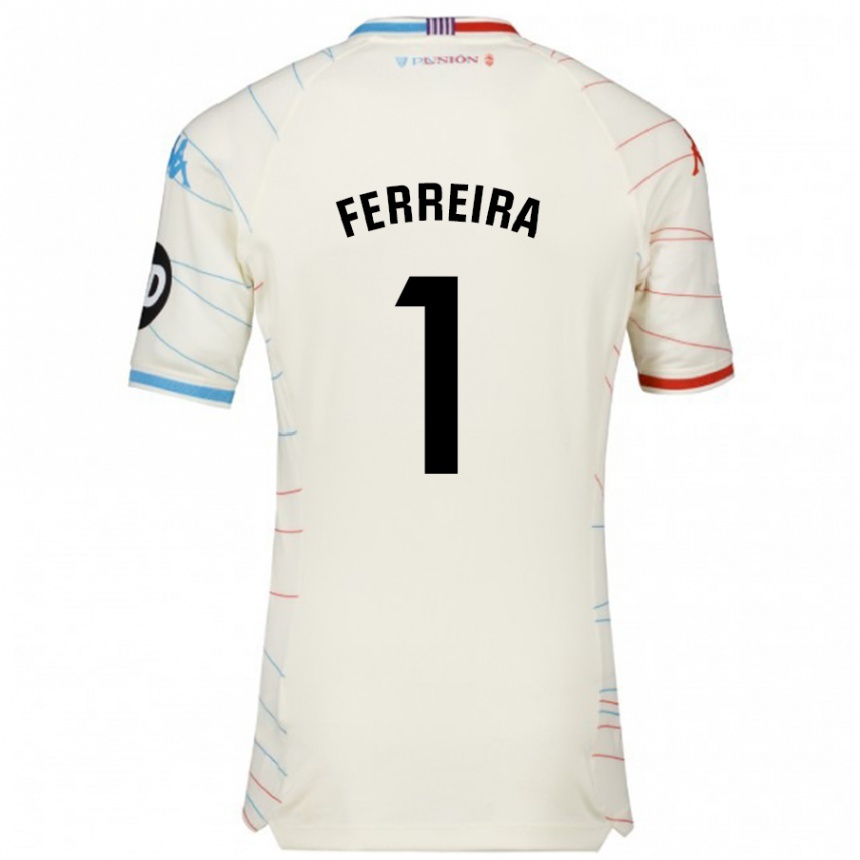 Niño Fútbol Camiseta André Ferreira #1 Blanco Rojo Azul 2ª Equipación 2024/25 México