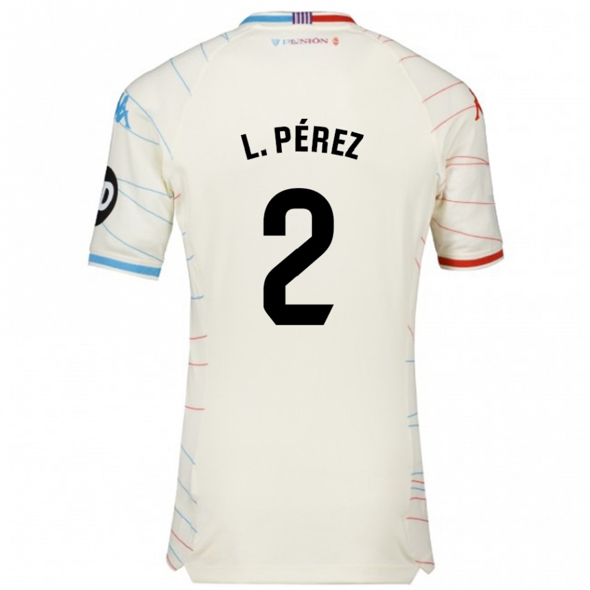 Niño Fútbol Camiseta Luis Pérez #2 Blanco Rojo Azul 2ª Equipación 2024/25 México