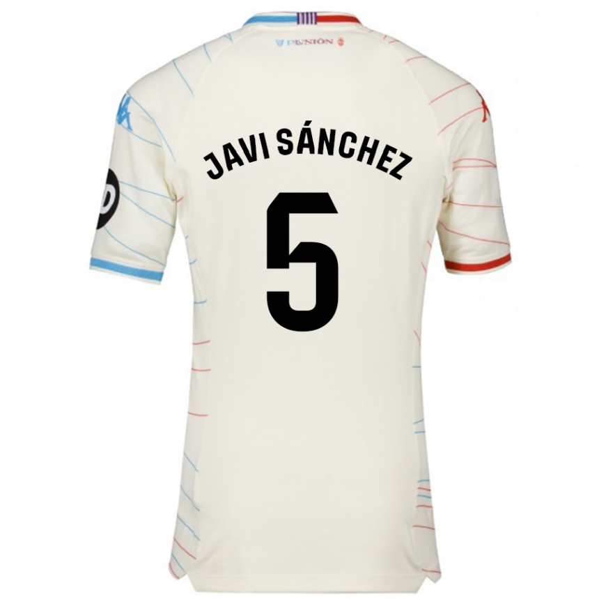 Niño Fútbol Camiseta Javi Sánchez #5 Blanco Rojo Azul 2ª Equipación 2024/25 México