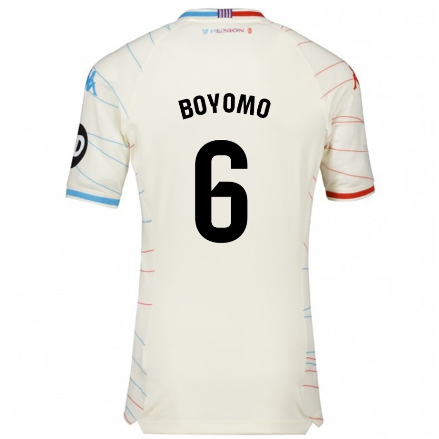 Niño Fútbol Camiseta Enzo Boyomo #6 Blanco Rojo Azul 2ª Equipación 2024/25 México