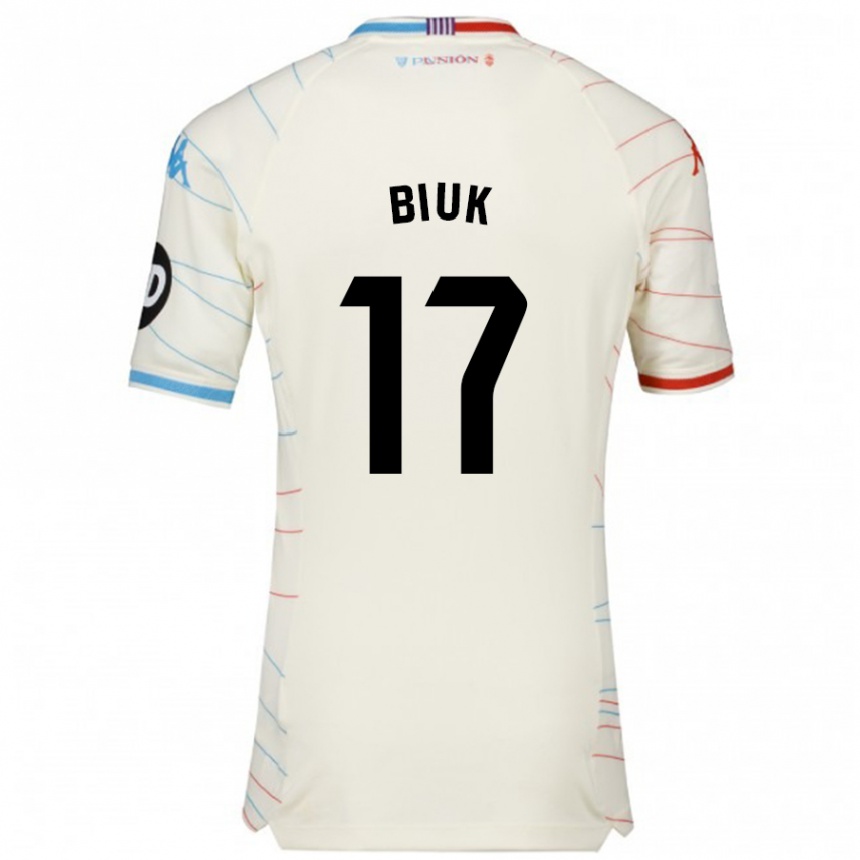 Niño Fútbol Camiseta Stipe Biuk #17 Blanco Rojo Azul 2ª Equipación 2024/25 México