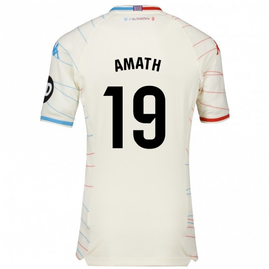 Niño Fútbol Camiseta Amath Ndiaye #19 Blanco Rojo Azul 2ª Equipación 2024/25 México