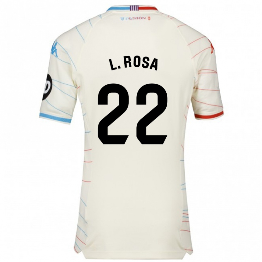 Niño Fútbol Camiseta Lucas Rosa #22 Blanco Rojo Azul 2ª Equipación 2024/25 México