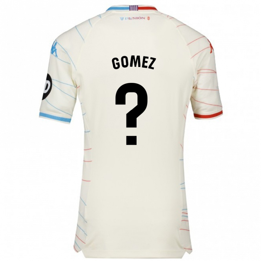 Niño Fútbol Camiseta Adrián Gómez #0 Blanco Rojo Azul 2ª Equipación 2024/25 México