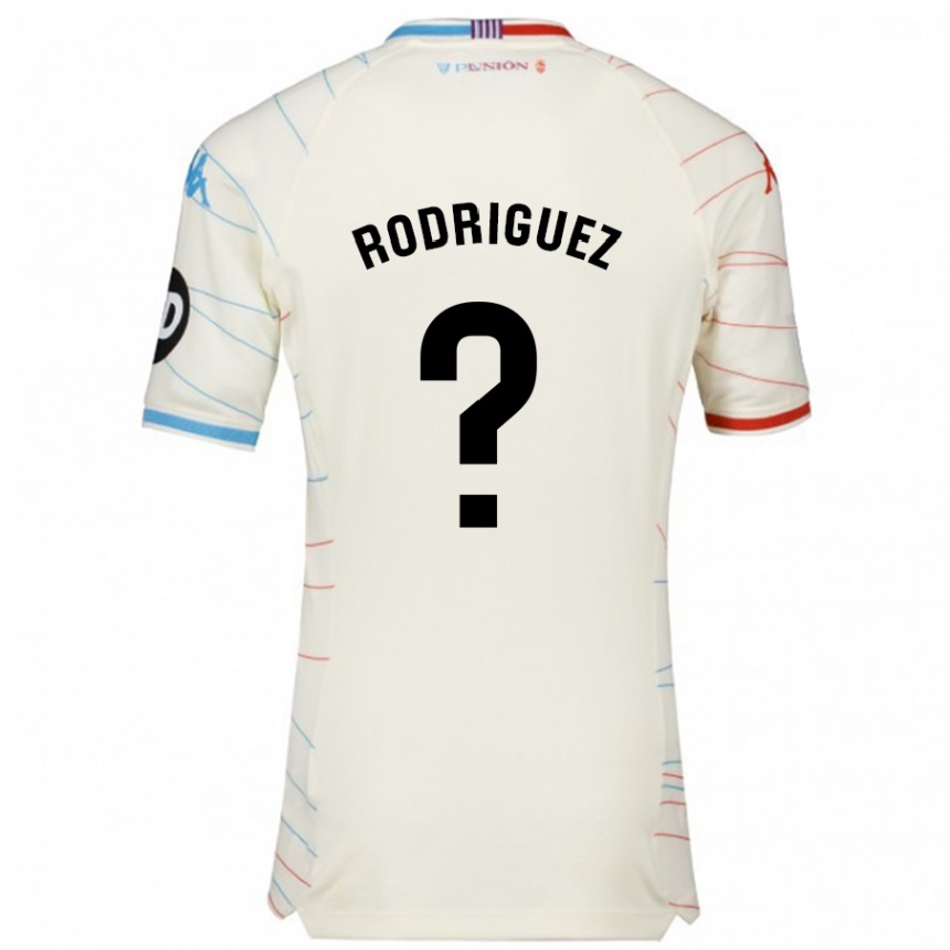 Niño Fútbol Camiseta Gabriel Rodríguez #0 Blanco Rojo Azul 2ª Equipación 2024/25 México