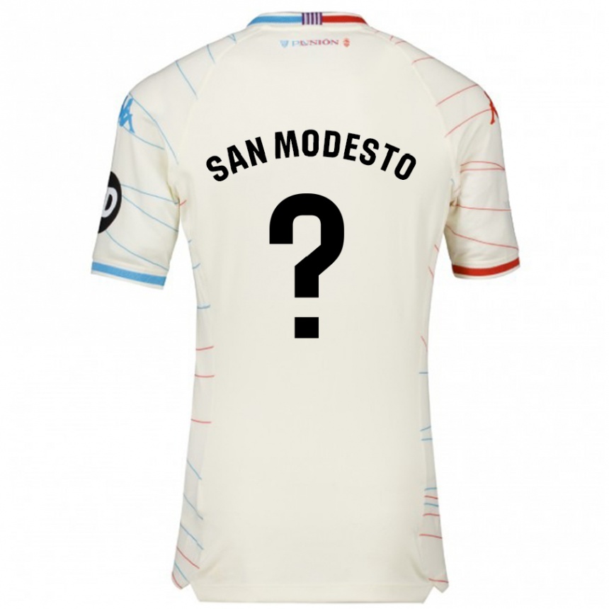 Niño Fútbol Camiseta Hugo San Modesto #0 Blanco Rojo Azul 2ª Equipación 2024/25 México