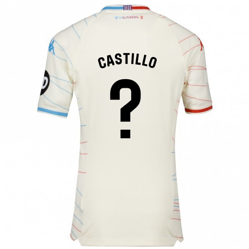 Niño Fútbol Camiseta Gonzalo Castillo #0 Blanco Rojo Azul 2ª Equipación 2024/25 México