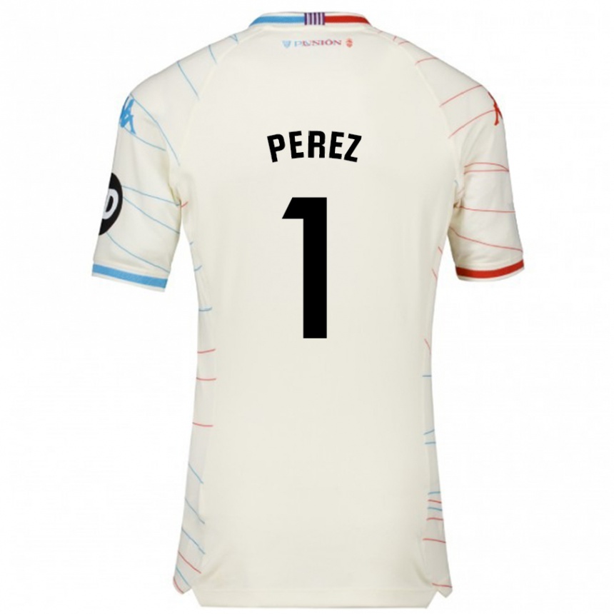 Niño Fútbol Camiseta Fer Pérez #1 Blanco Rojo Azul 2ª Equipación 2024/25 México