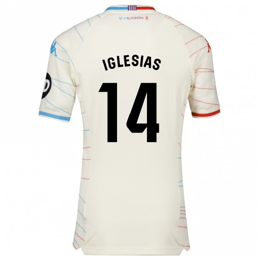 Niño Fútbol Camiseta Koke Iglesias #14 Blanco Rojo Azul 2ª Equipación 2024/25 México