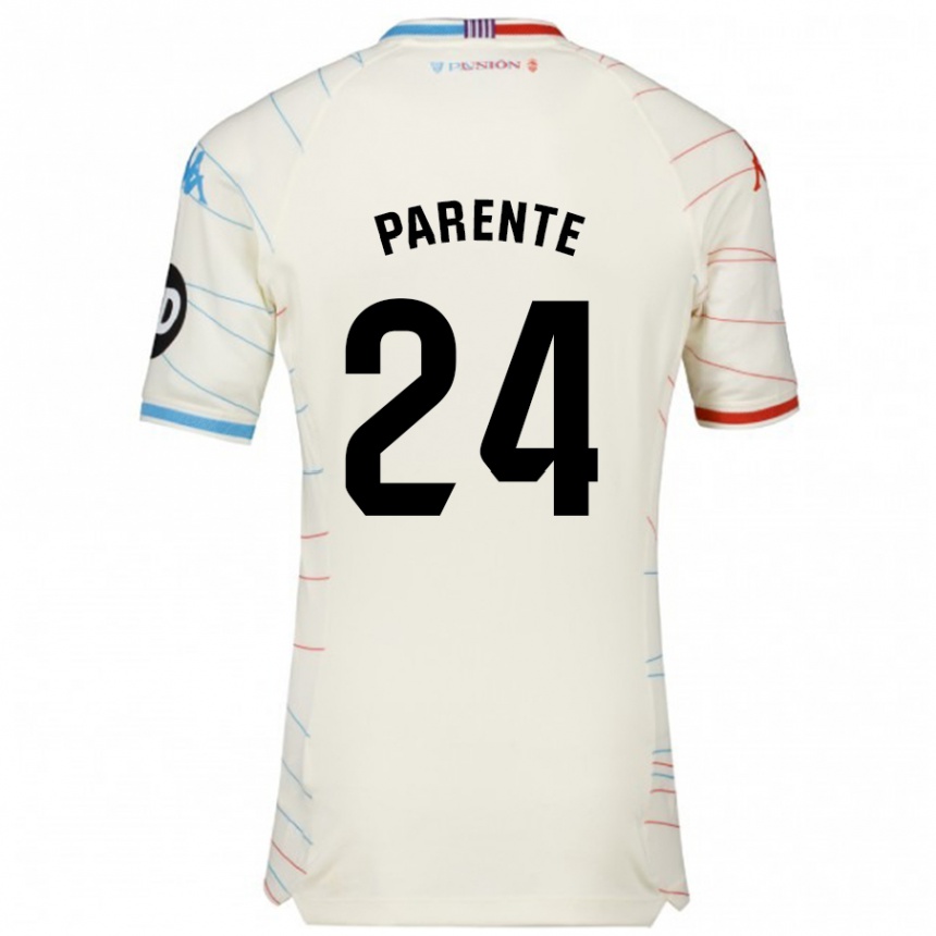 Niño Fútbol Camiseta Iago Parente #24 Blanco Rojo Azul 2ª Equipación 2024/25 México