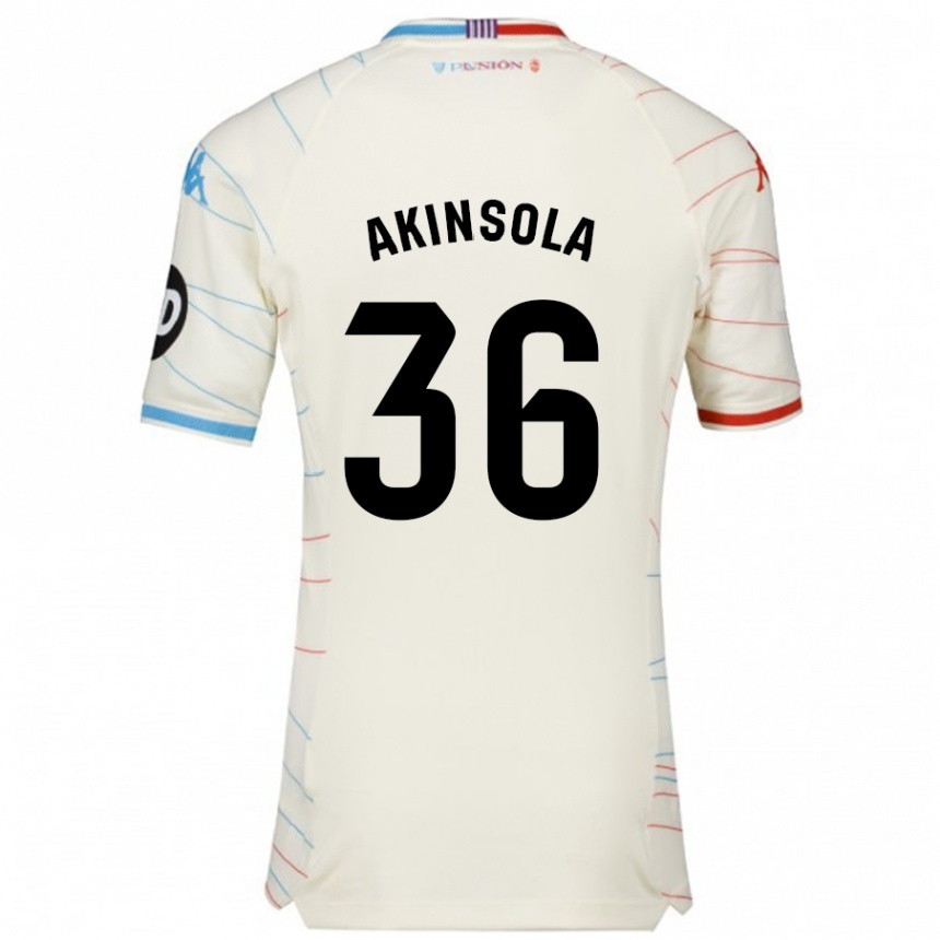 Niño Fútbol Camiseta Tunde Akinsola #36 Blanco Rojo Azul 2ª Equipación 2024/25 México