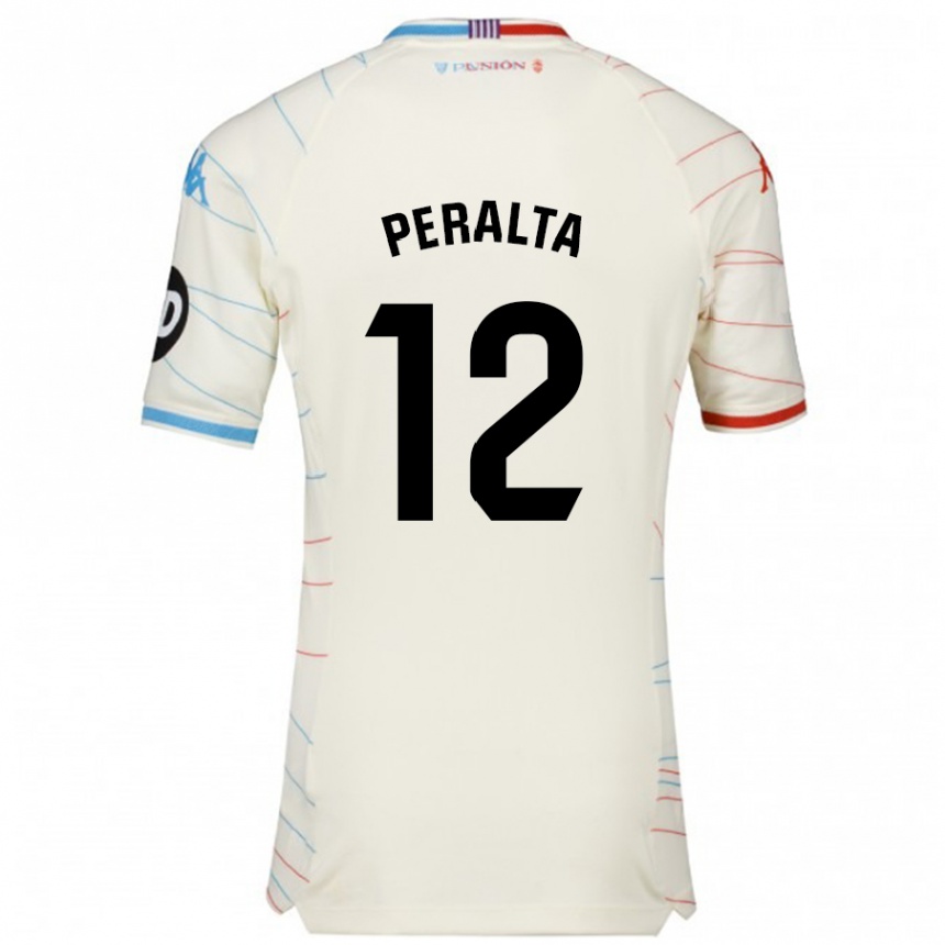 Niño Fútbol Camiseta Fernando Peralta #12 Blanco Rojo Azul 2ª Equipación 2024/25 México