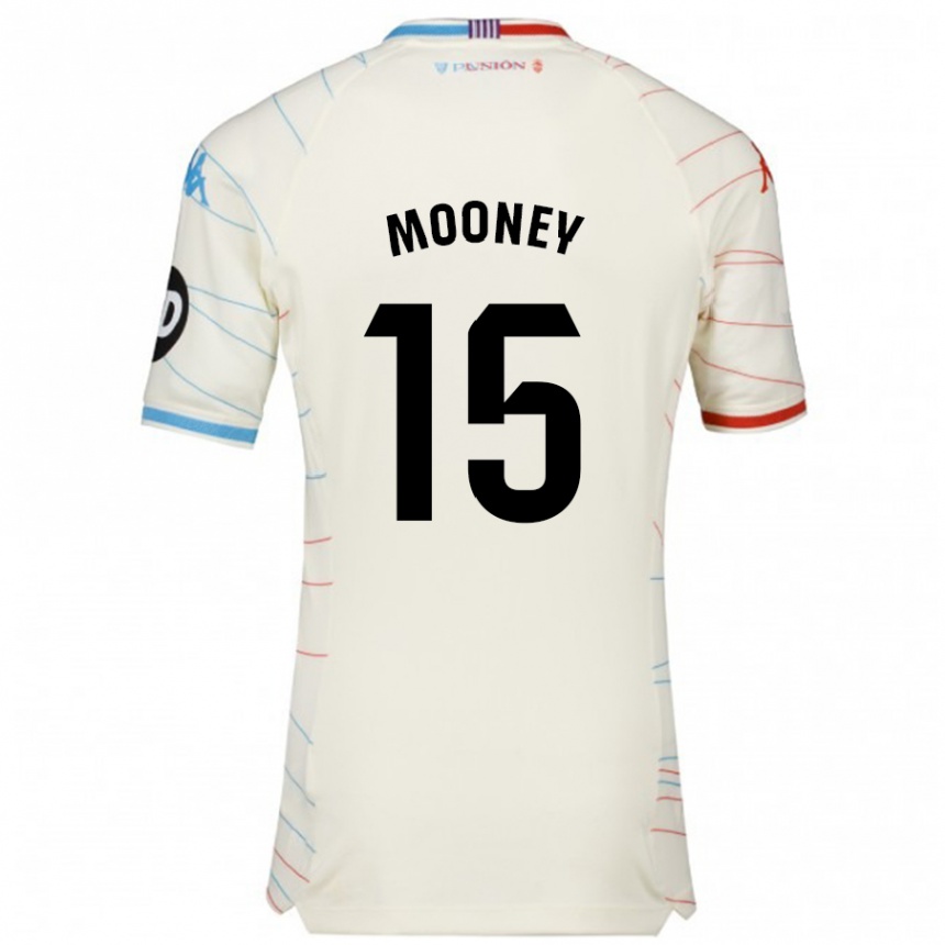 Niño Fútbol Camiseta Fionn Mooney #15 Blanco Rojo Azul 2ª Equipación 2024/25 México