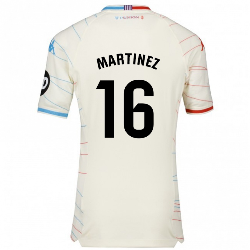 Niño Fútbol Camiseta Jesús Martínez #16 Blanco Rojo Azul 2ª Equipación 2024/25 México