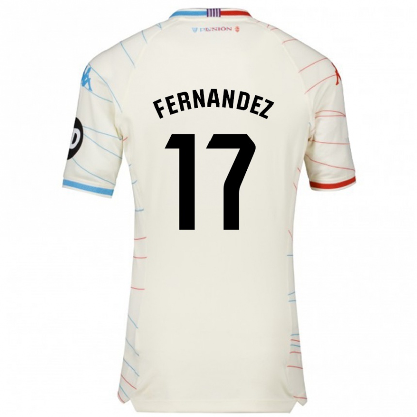 Niño Fútbol Camiseta Dani Fernández #17 Blanco Rojo Azul 2ª Equipación 2024/25 México