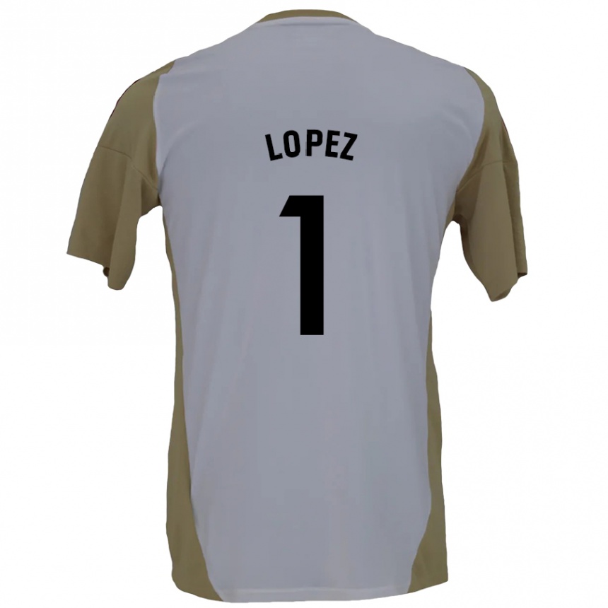 Niño Fútbol Camiseta Luis López #1 Marrón Blanco 2ª Equipación 2024/25 México