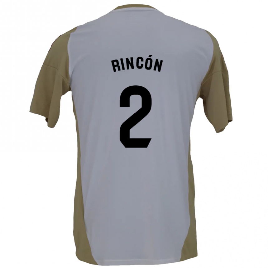 Niño Fútbol Camiseta Hugo Rincón #2 Marrón Blanco 2ª Equipación 2024/25 México