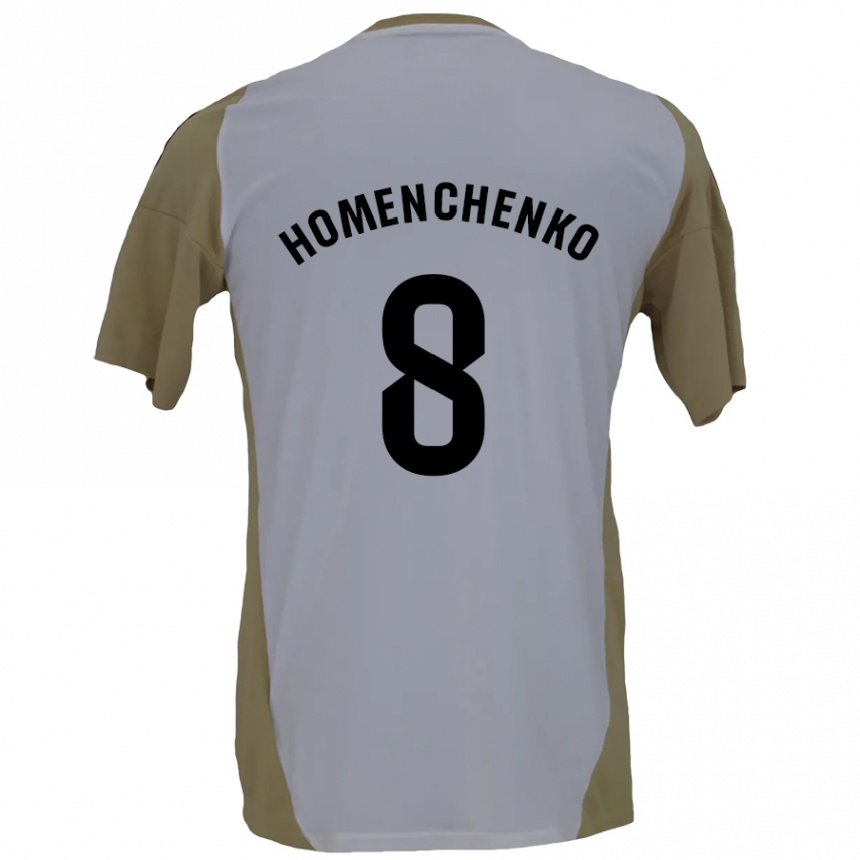 Niño Fútbol Camiseta Santiago Homenchenko #8 Marrón Blanco 2ª Equipación 2024/25 México