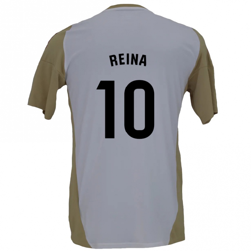 Niño Fútbol Camiseta Alberto Reina #10 Marrón Blanco 2ª Equipación 2024/25 México