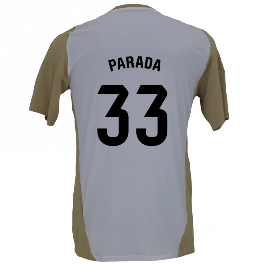 Niño Fútbol Camiseta Victor Parada #33 Marrón Blanco 2ª Equipación 2024/25 México