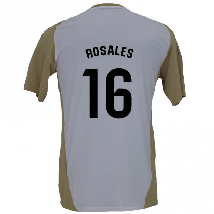 Niño Fútbol Camiseta Diego Rosales #16 Marrón Blanco 2ª Equipación 2024/25 México