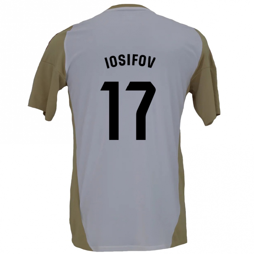 Niño Fútbol Camiseta Nikita Iosifov #17 Marrón Blanco 2ª Equipación 2024/25 México