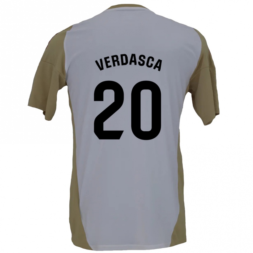 Niño Fútbol Camiseta Diogo Verdasca #20 Marrón Blanco 2ª Equipación 2024/25 México