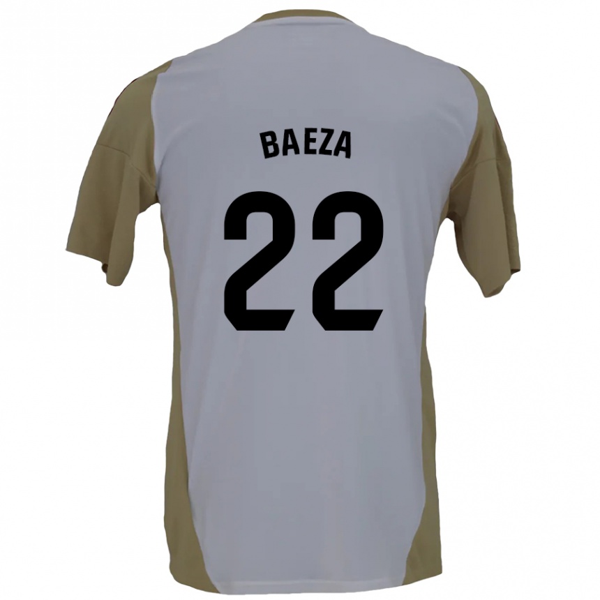 Niño Fútbol Camiseta Miguel Baeza #22 Marrón Blanco 2ª Equipación 2024/25 México