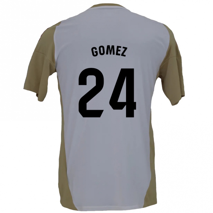 Niño Fútbol Camiseta Jonathan Gómez #24 Marrón Blanco 2ª Equipación 2024/25 México