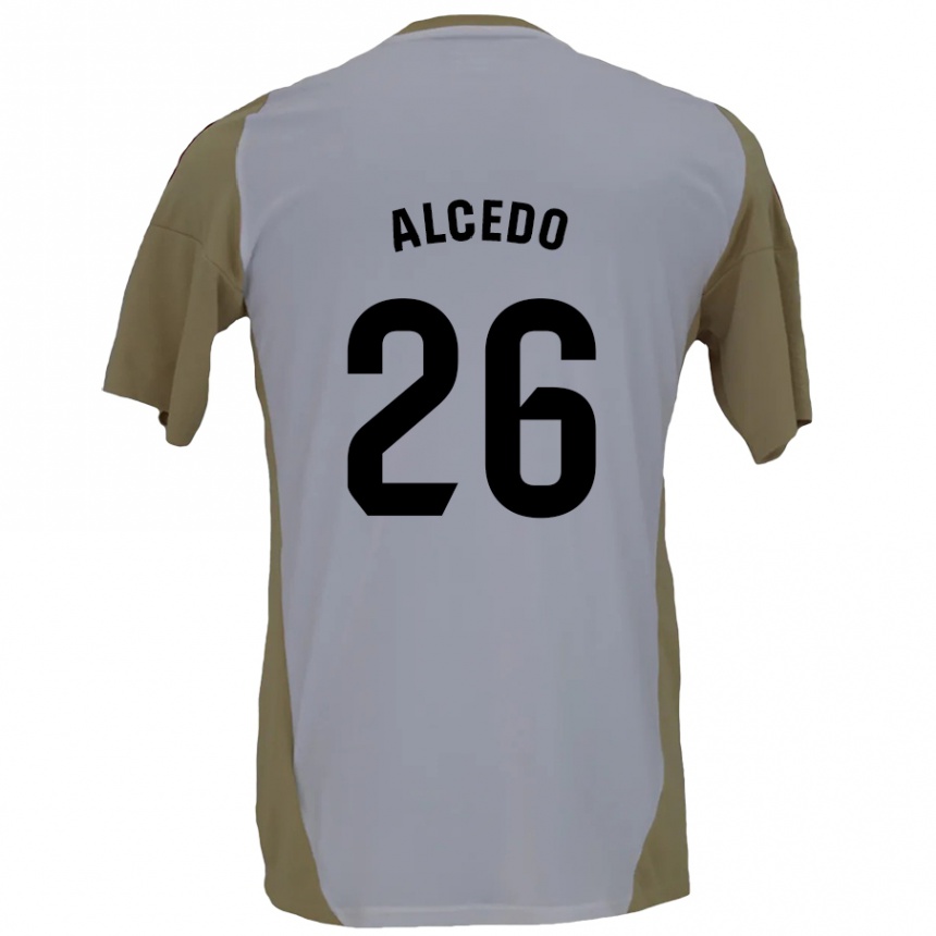 Niño Fútbol Camiseta Juan María Alcedo #26 Marrón Blanco 2ª Equipación 2024/25 México