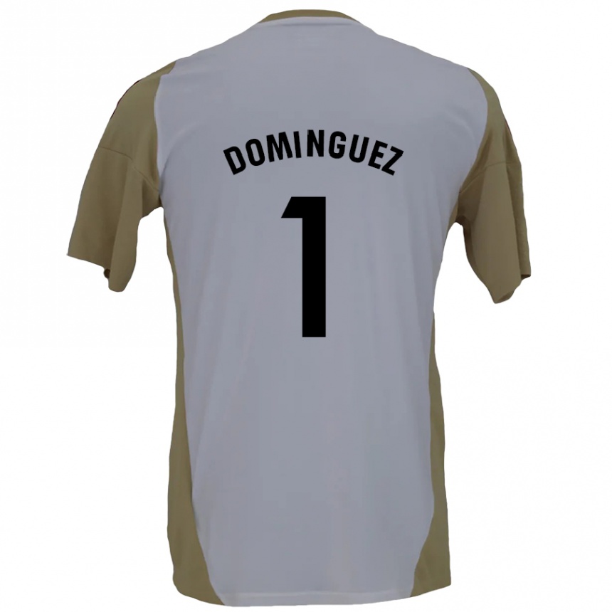 Niño Fútbol Camiseta Iago Domínguez #1 Marrón Blanco 2ª Equipación 2024/25 México