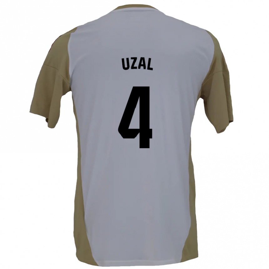 Niño Fútbol Camiseta Yeray Uzal #4 Marrón Blanco 2ª Equipación 2024/25 México