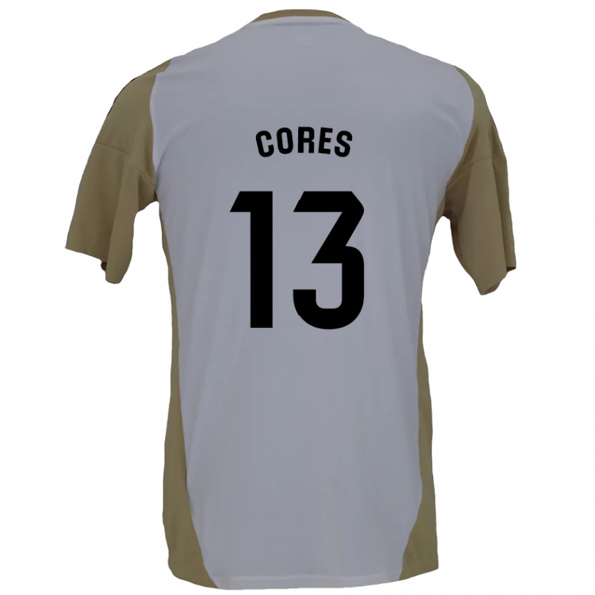 Niño Fútbol Camiseta Christian Cores #13 Marrón Blanco 2ª Equipación 2024/25 México