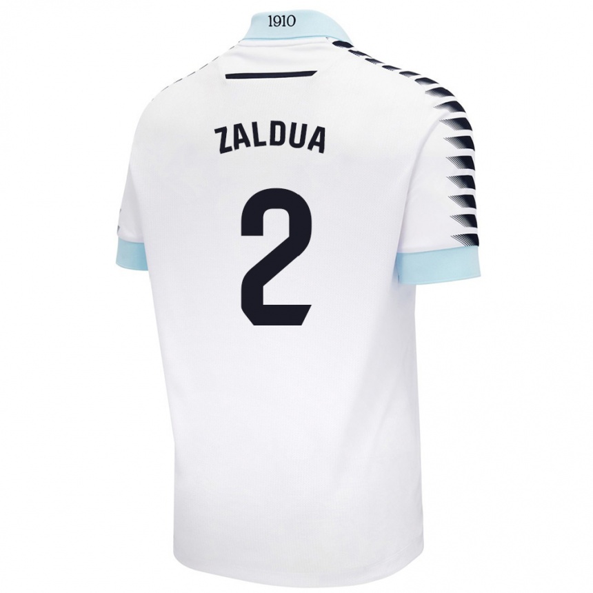 Niño Fútbol Camiseta Joseba Zaldua #2 Blanco Azul 2ª Equipación 2024/25 México