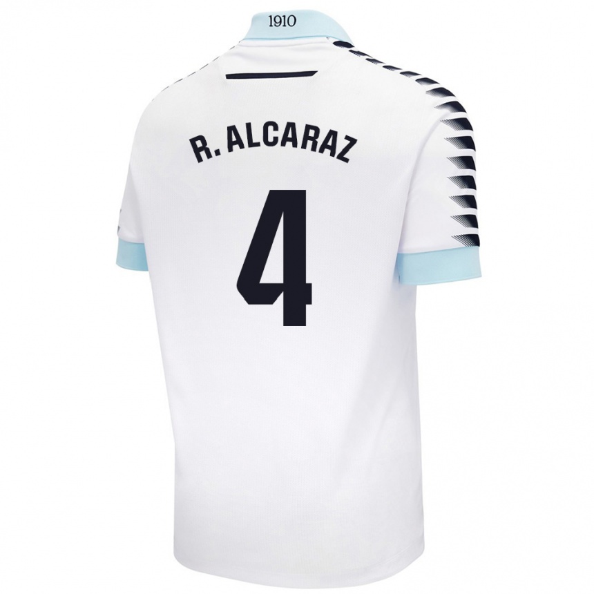 Niño Fútbol Camiseta Rubén Alcaraz #4 Blanco Azul 2ª Equipación 2024/25 México